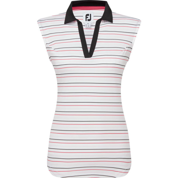 FootJoy Striped Sleeveless Dame Poloshirt - Black
