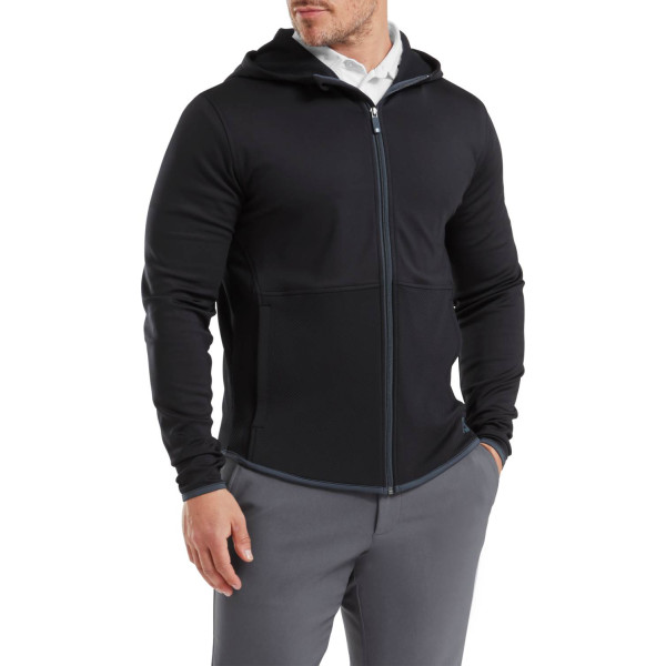 FootJoy ThermoSeries Full-Zip Hoodie Herre Cardigan - Black