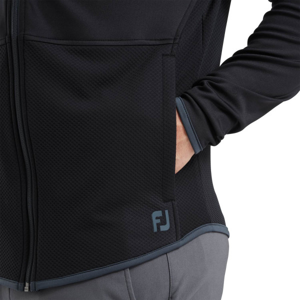 FootJoy ThermoSeries Full-Zip Hoodie Herre Cardigan - Black