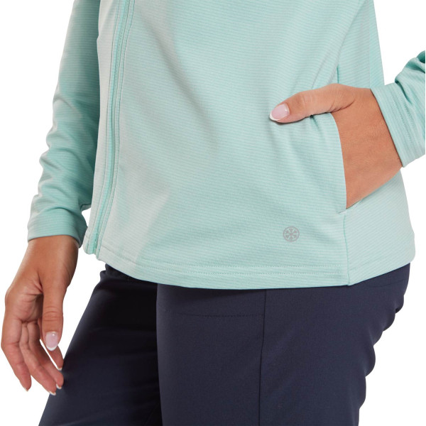 FootJoy ThermoSeries Hoodie Dame Cardigan - Canal Blue