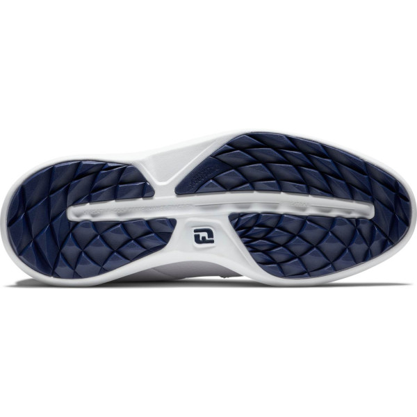 FootJoy Traditions Blucher Vandtætte Herre Golfsko Uden Spikes - White/White/Navy