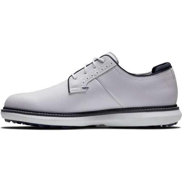 FootJoy Traditions Blucher Vandtætte Herre Golfsko Uden Spikes - White/White/Navy