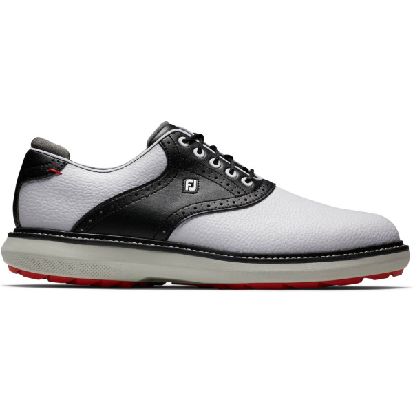 FootJoy Traditions Vandtætte Herre Golfsko Uden Spikes - White/Black/Grey