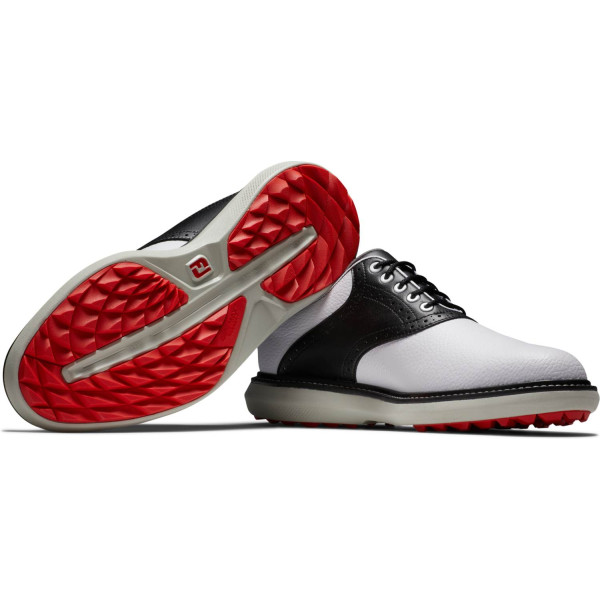 FootJoy Traditions Vandtætte Herre Golfsko Uden Spikes - White/Black/Grey