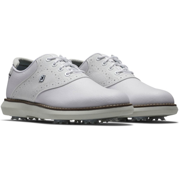 FootJoy Traditions Vandtætte Junior Golfsko Med Spikes - White