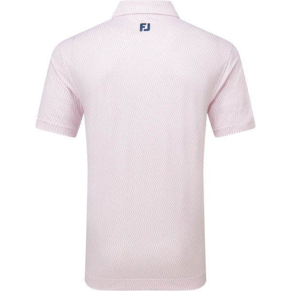 FootJoy Wiggle Print Lisle Herre Poloshirt - White/Light Pink