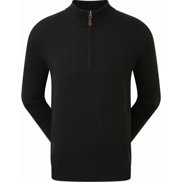 FootJoy Wool Blend 1/2 Zip Herre Pullover - Black