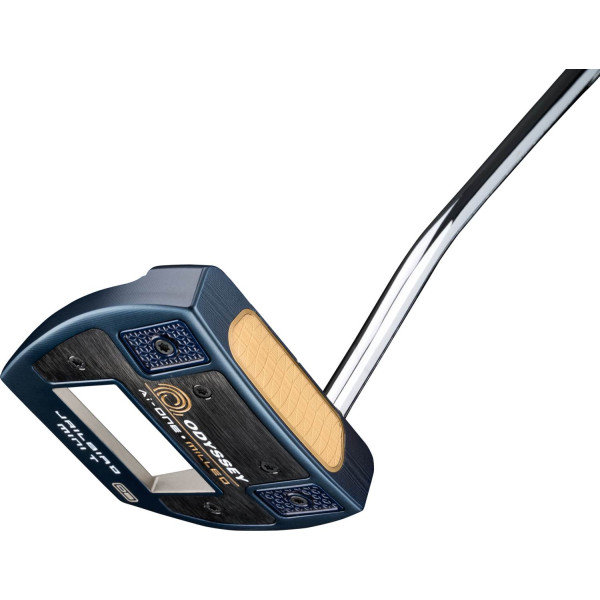 Odyssey Ai-One Milled Jailbird Mini T Versa 90 DB Double Bend Neck Putter - Blå/Chrome