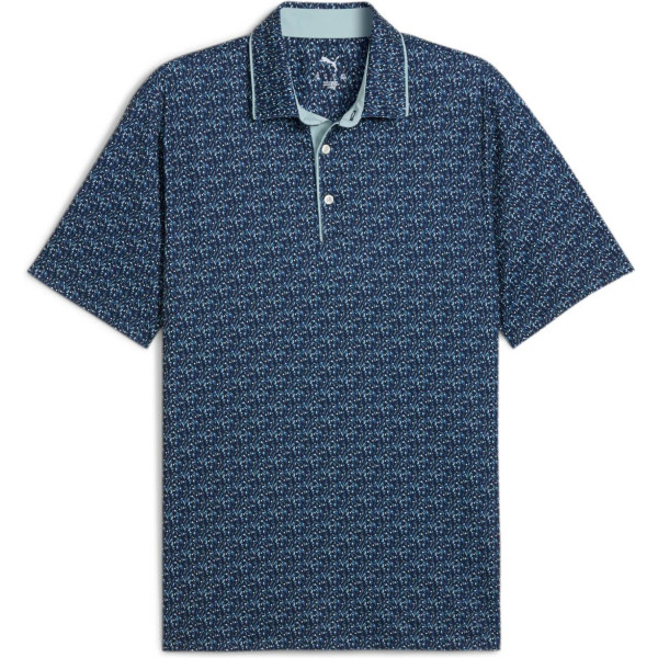 Puma Cloudspun Branch Herre Poloshirt - Deep Navy/Modern Mint