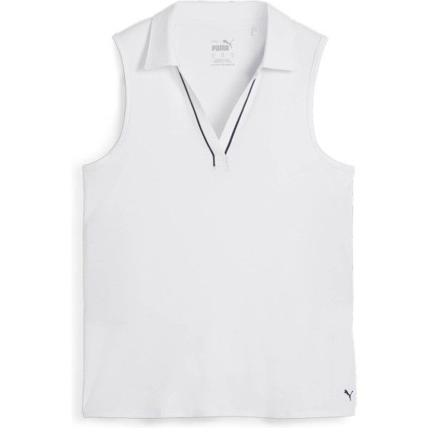 Puma Cloudspun Piped (2024) Dame Poloshirt Uden Ærmer - White Glow