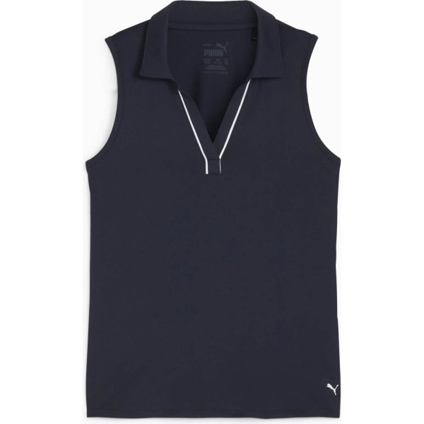 Puma Cloudspun Piped (2024) Pige Poloshirt Uden Ærmer - Deep Navy
