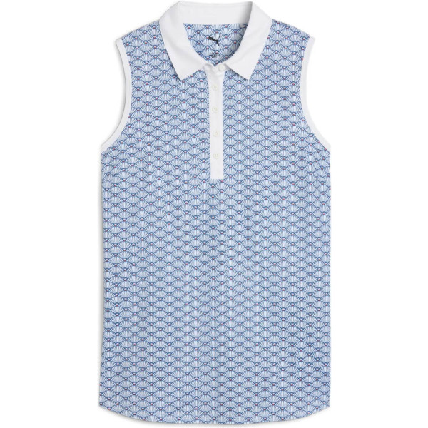 Puma Cloudspun Scallop Dame Poloshirt Uden Ærmer - White Glow