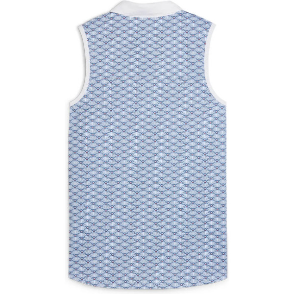 Puma Cloudspun Scallop Dame Poloshirt Uden Ærmer - White Glow