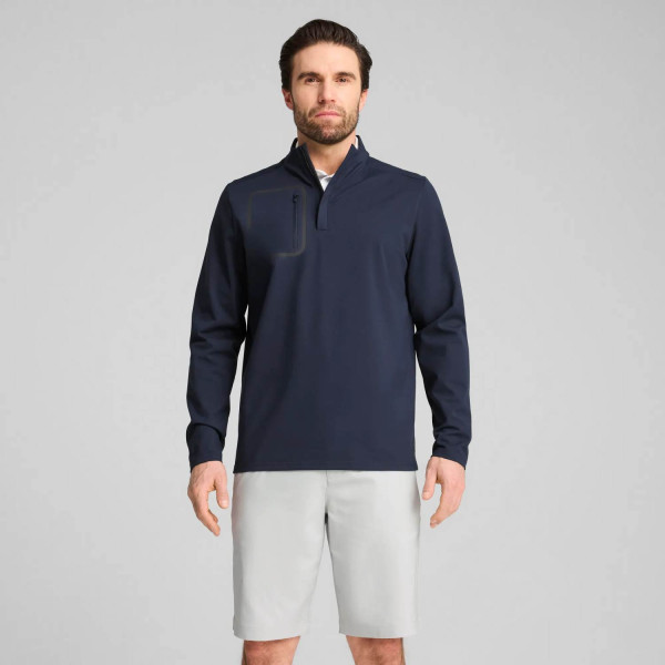 Puma Cloudspun Tech 1/4 Zip Herre Pullover - Deep Navy