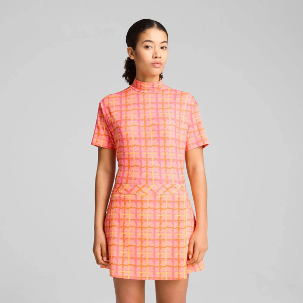 Puma Dani Dazey Cloudspun Mock Neck Dame Poloshirt - Pink Fruit