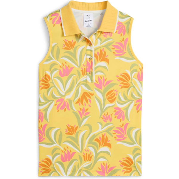 Puma Dani Dazey Dame Poloshirt Uden Ærmer - Sunny Yellow