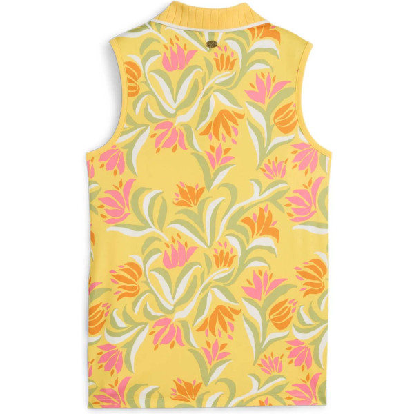 Puma Dani Dazey Dame Poloshirt Uden Ærmer - Sunny Yellow