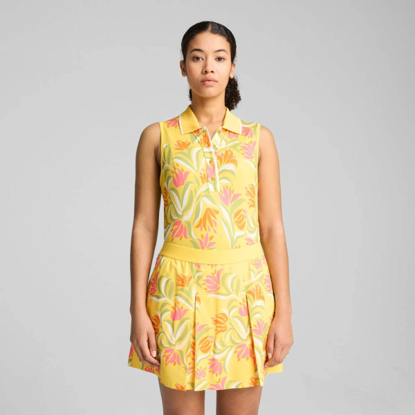 Puma Dani Dazey Dame Poloshirt Uden Ærmer - Sunny Yellow