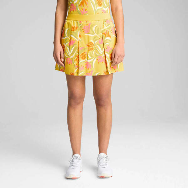 Puma Dani Dazey Pleated Dame Nederdel - Sunny Yellow