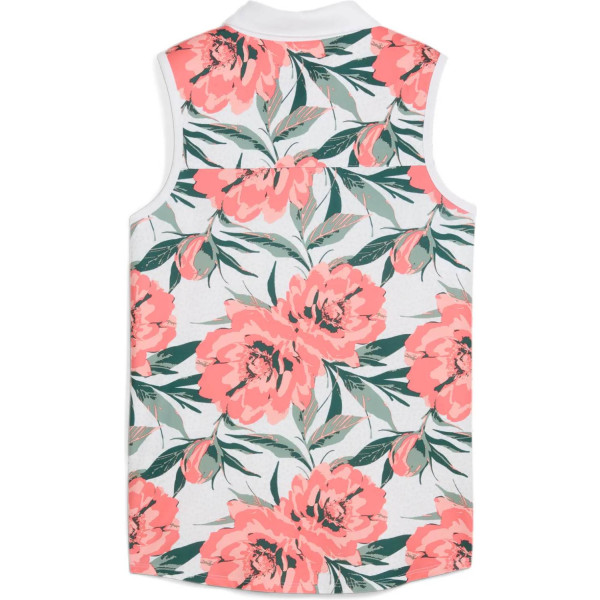 Puma MATTR Beautiful Game Dame Poloshirt Uden Ærmer - White Glow/Peach Frost