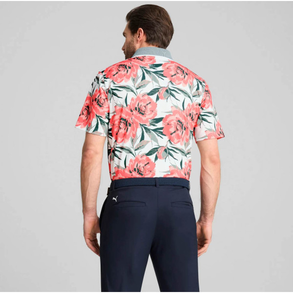 Puma MATTR Beautiful Game Herre Poloshirt - White Glow/Red Fire