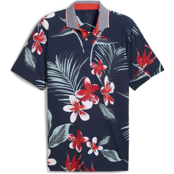 Puma MATTR Luau Herre Poloshirt - Deep Navy/Red Fire