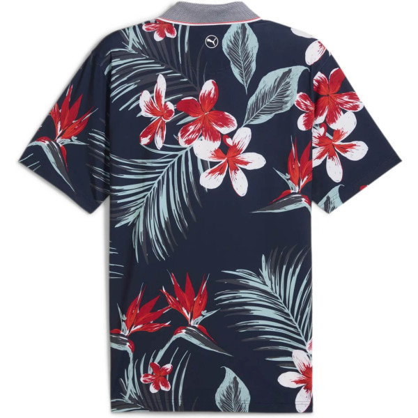 Puma MATTR Luau Herre Poloshirt - Deep Navy/Red Fire