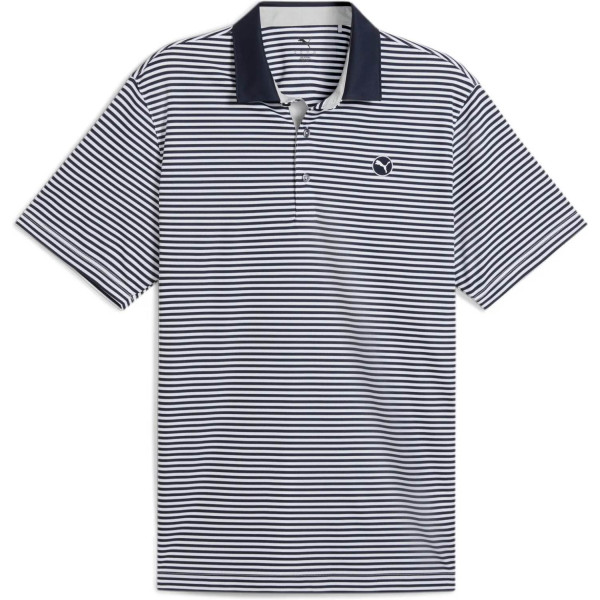Puma Pure 2.0 Striped Herre Poloshirt - Deep Navy/White Glow