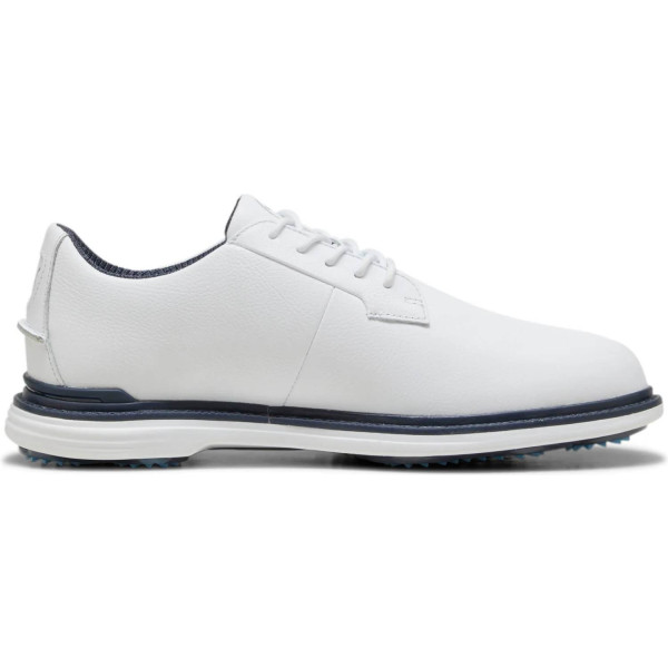 Puma ROYALE Vandtætte Herre Golfsko Med Spikes - Puma White/Deep Navy/Team Light Blue