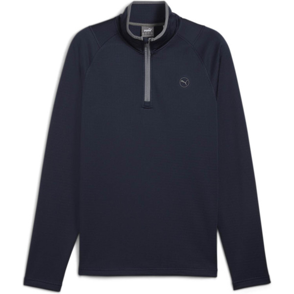 Puma Waffle Fleece 1/4 Zip Herre Pullover - Deep Navy