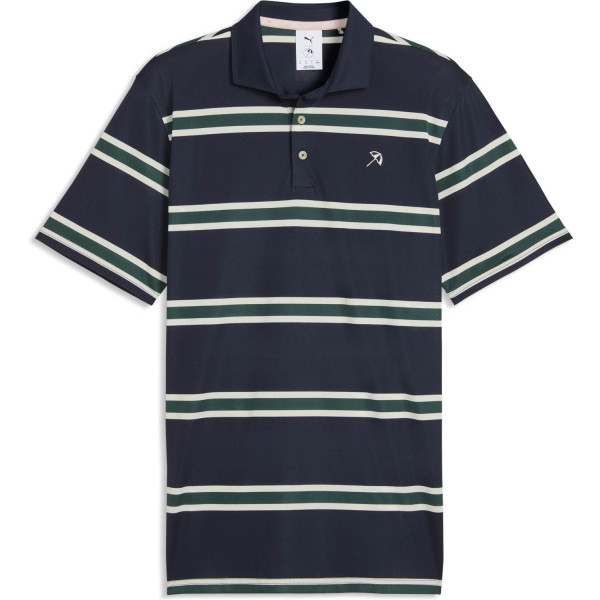 Puma X AP Pique Stripe Herre Poloshirt - Deep Navy/Forest Green