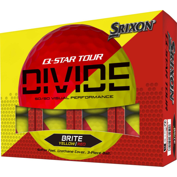 Srixon Q-Star Tour Divide Golfbolde - Gul/Rød