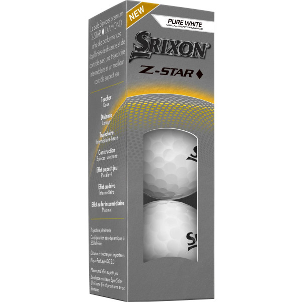 Srixon Z-Star Diamond (2025) Herre Golfbolde - Pure White