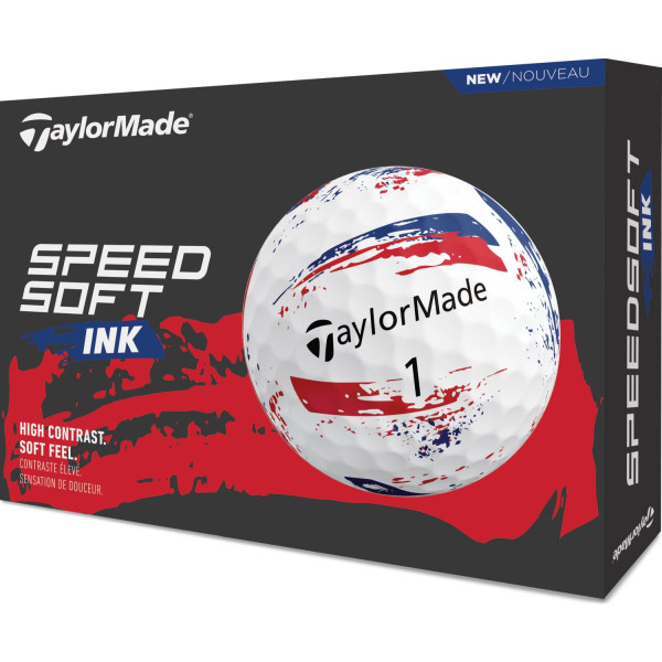 Taylormade SpeedSoft INK Golfbolde - Blue/Red