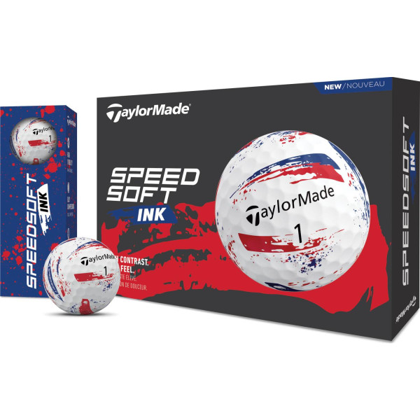 Taylormade SpeedSoft INK Golfbolde - Blue/Red
