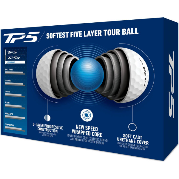 Taylormade TP5 (2024) Golfbolde - Hvid