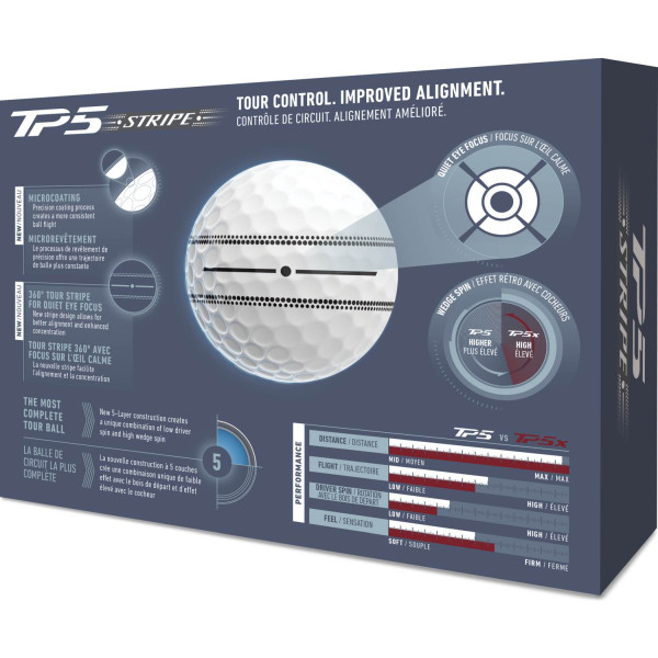 Taylormade TP5 Stripe (2026) Golfbolde - White