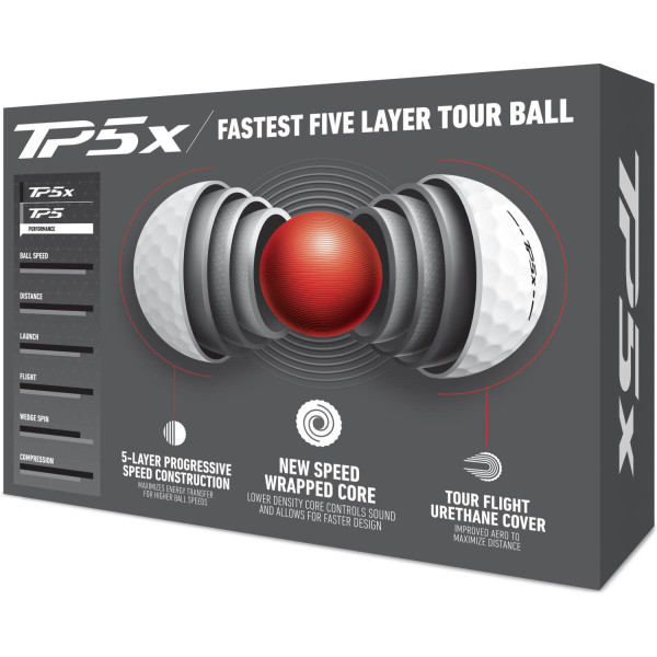 Taylormade TP5x (2024) Golfbolde - Hvid