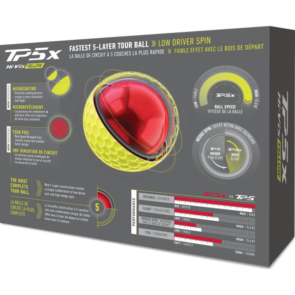 Taylormade TP5x (2026) Golfbolde - Yellow