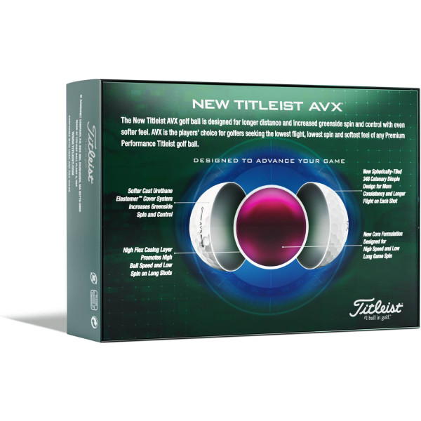 Titleist AVX (2022) Logobolde - Hvid