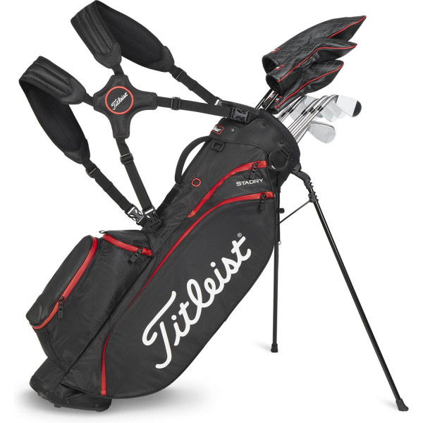 Titleist Players 4 StayDry Vandtæt Bærebag - Blk/Blk/Red