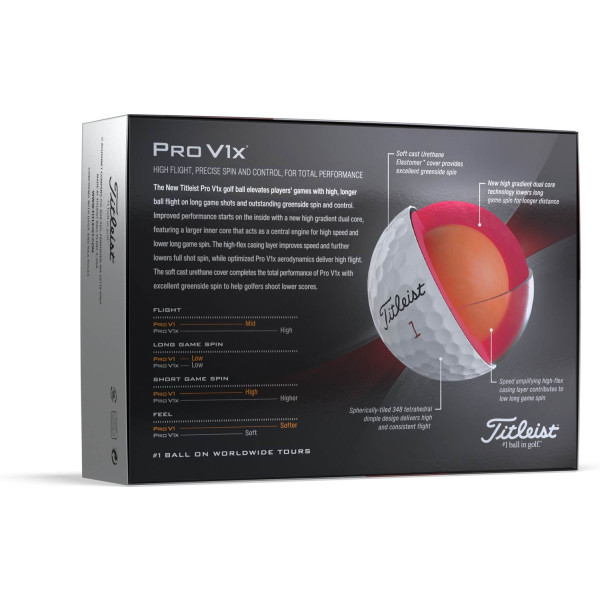 Titleist Pro V1x (2023) Golfbolde - Hvid