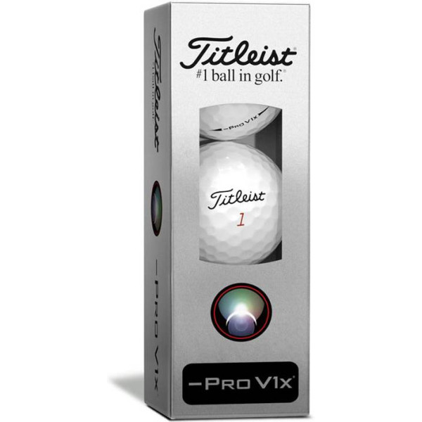 Titleist Pro V1x- Left Dash Logobolde - Hvid