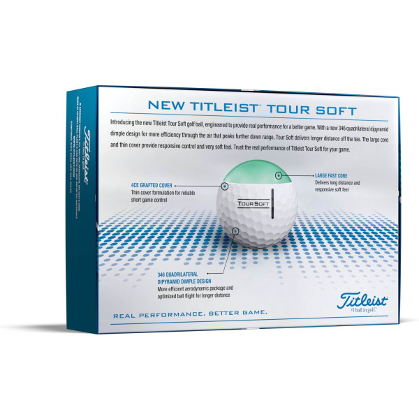 Titleist Tour Soft (2022) Logobolde - Hvid