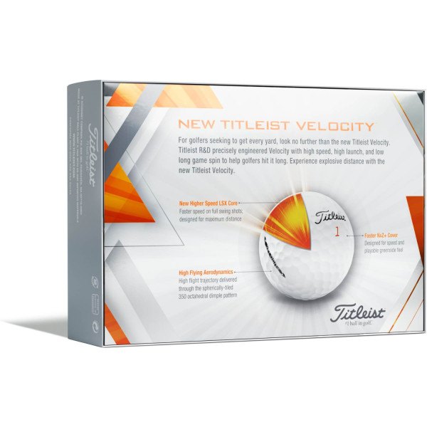 Titleist Velocity (2022) Logobolde - Hvid