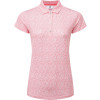 FootJoy Animal Print Cap Sleeve Lisle Dame Poloshirt - White/Light Pink
