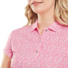 FootJoy Animal Print Cap Sleeve Lisle Dame Poloshirt - White/Light Pink