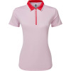 FootJoy Colour Block Cap Sleeve Dame Poloshirt - Pink/Red