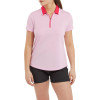 FootJoy Colour Block Cap Sleeve Dame Poloshirt - Pink/Red