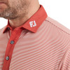 FootJoy Feeder Stripe Pique Herre Poloshirt - Nantucket Red